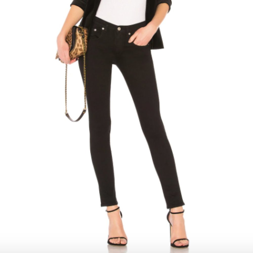 Rag & Bone Skinny Jeans in Coal Black Size 25 Revolve Style